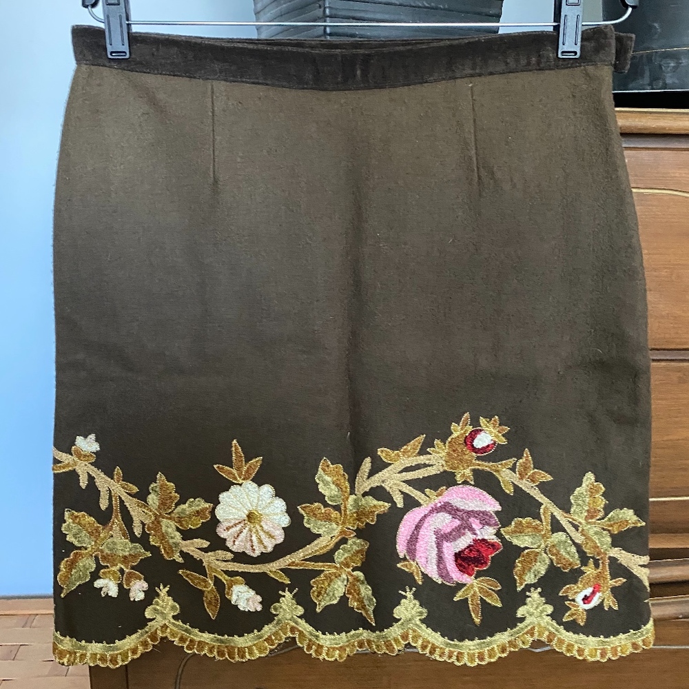 Chenille embellished Skirt from Anthropology